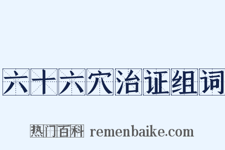 六十六穴治证组词是什么意思的图片